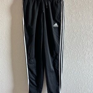 Adidas Black Joggers with White Stripes